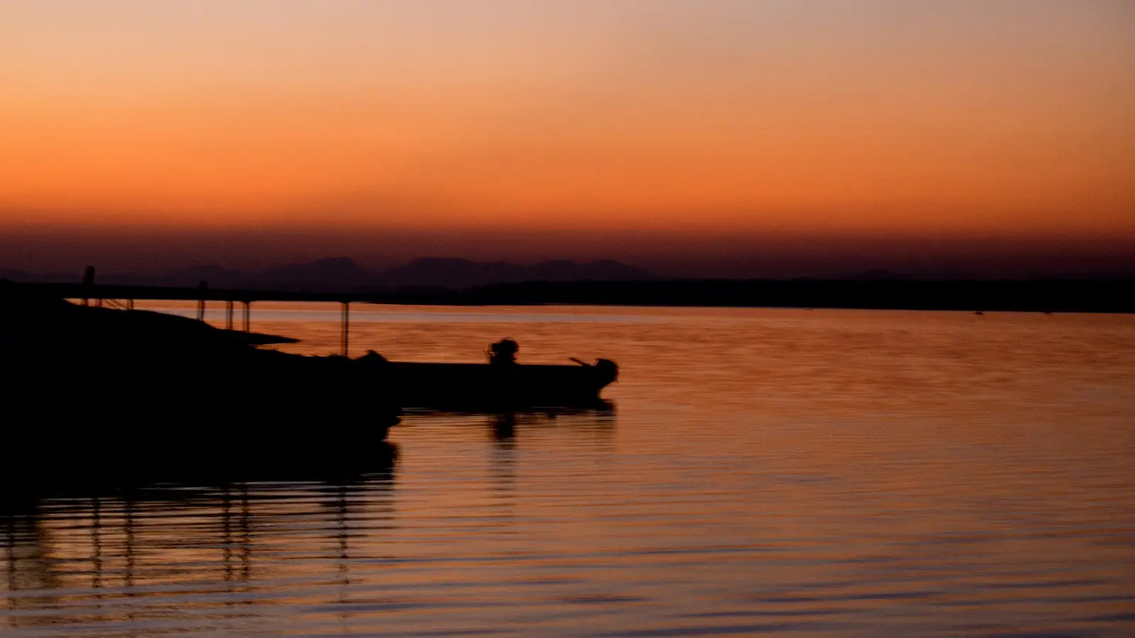 Dusk on a river in the Satpura hills